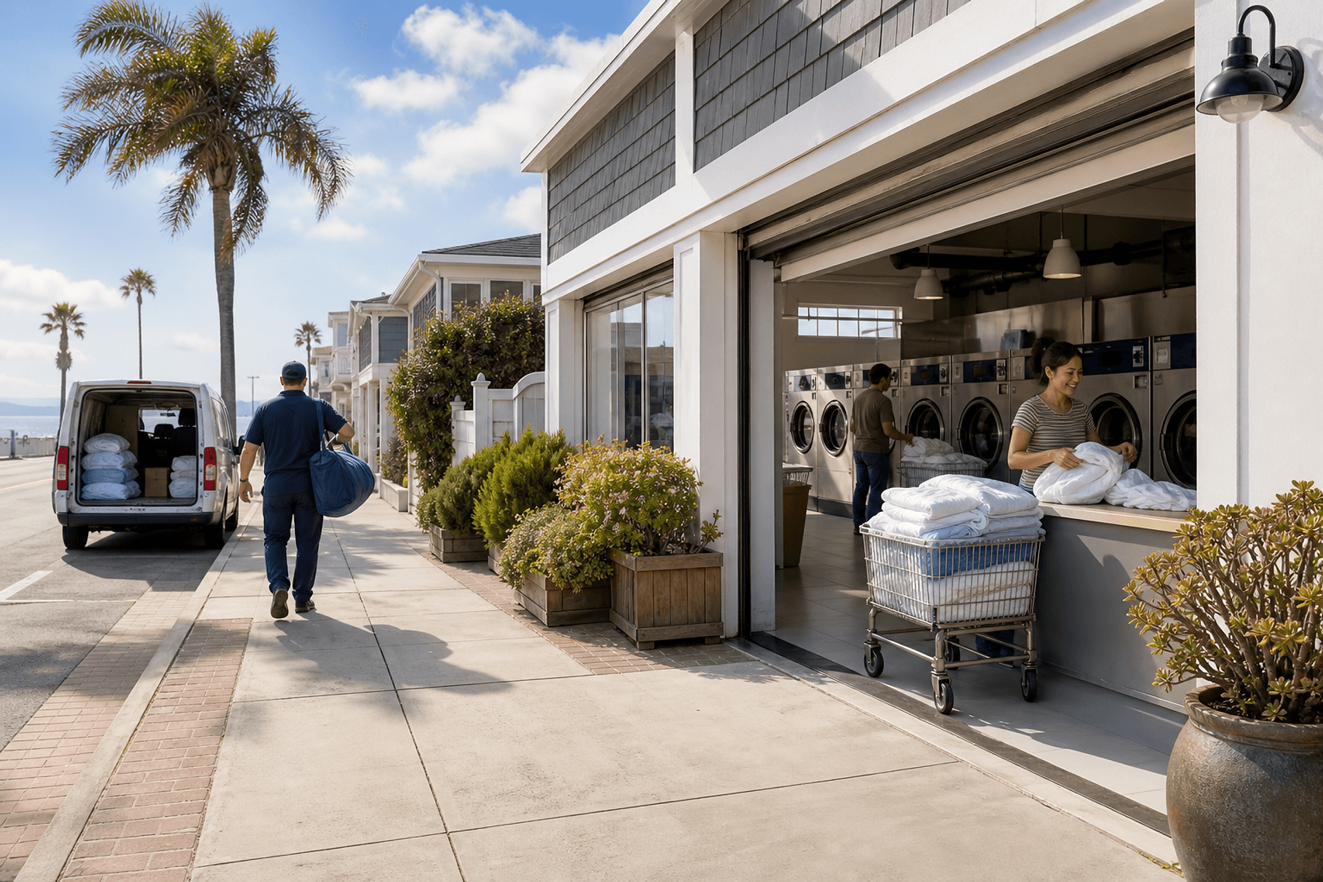 The neighborhood surrounding Seaside Wash and Fold